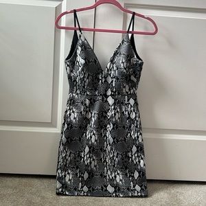 Snake print mini dress